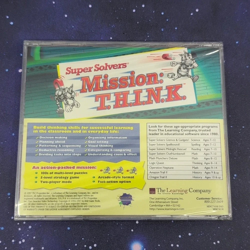 1997‎ Super Solvers Mission Think PC Video Game The Learning Company CD Win/Mac